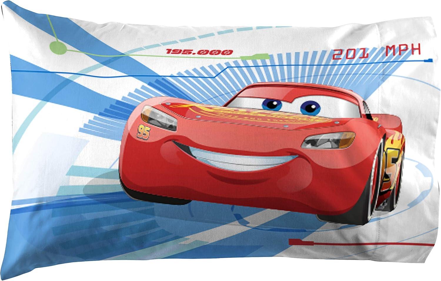 imageJay Franco DisneyPixar Cars Tune Up BlueGray 4 Piece Full Sheet Set with Lightning McQueen ampamp Mater Official DisneyPixar ProductCars Red