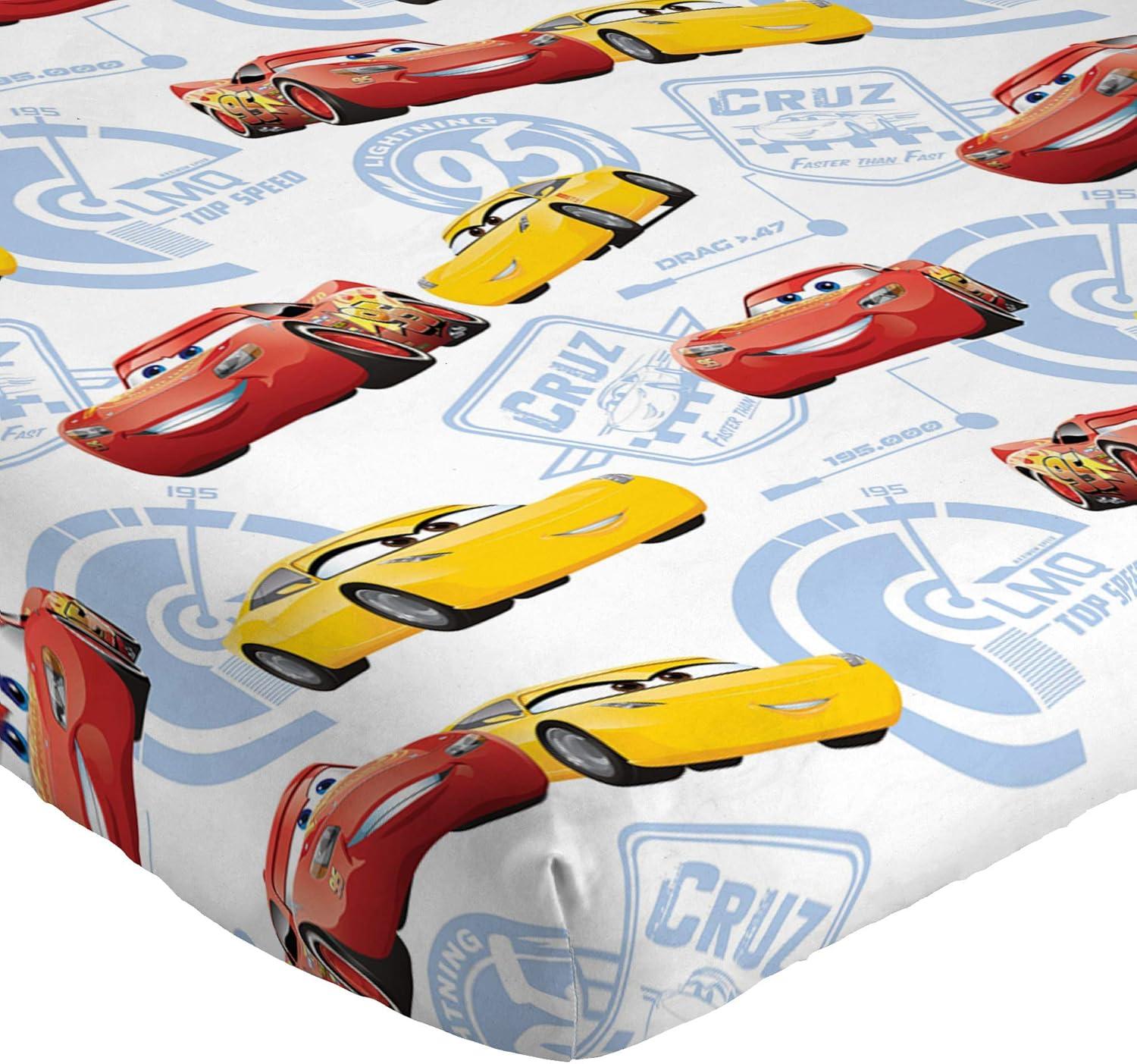 imageJay Franco DisneyPixar Cars Tune Up BlueGray 4 Piece Full Sheet Set with Lightning McQueen ampamp Mater Official DisneyPixar ProductCars Red