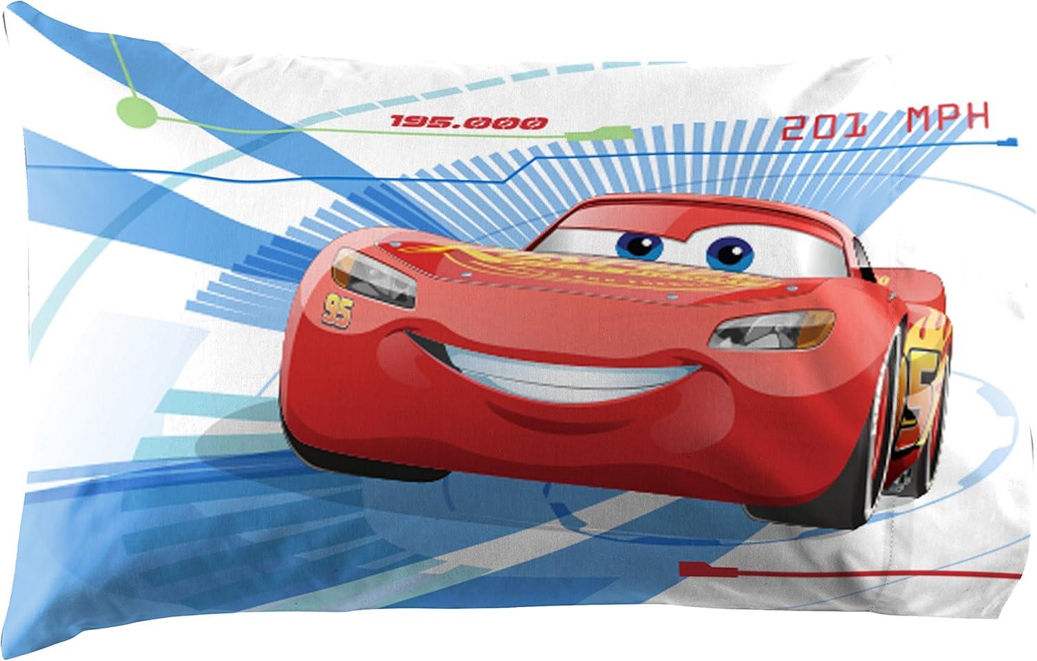 imageJay Franco DisneyPixar Cars Tune Up BlueGray 4 Piece Full Sheet Set with Lightning McQueen ampamp Mater Official DisneyPixar ProductCars Red