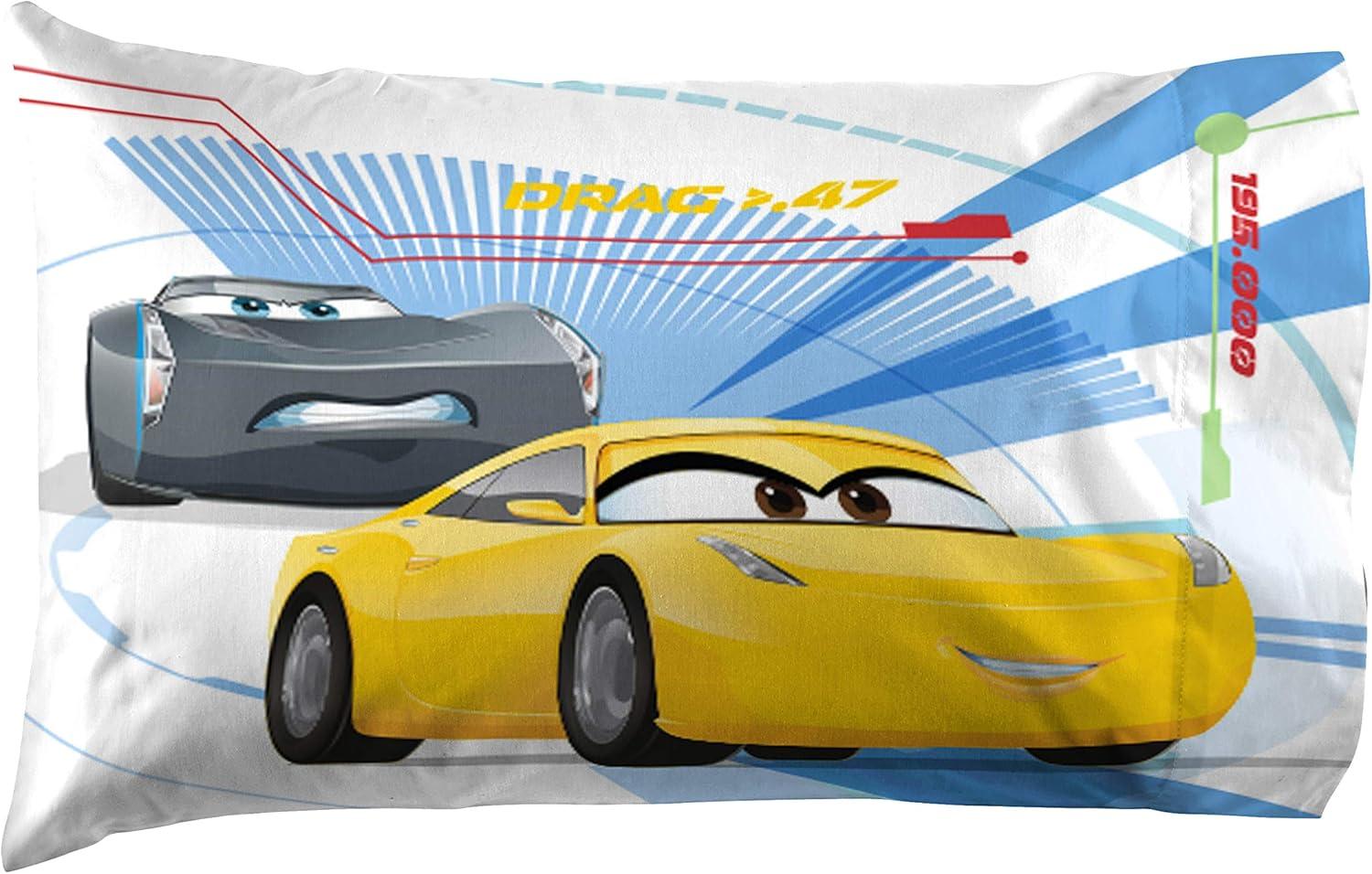 imageJay Franco DisneyPixar Cars Tune Up BlueGray 4 Piece Full Sheet Set with Lightning McQueen ampamp Mater Official DisneyPixar ProductCars Red