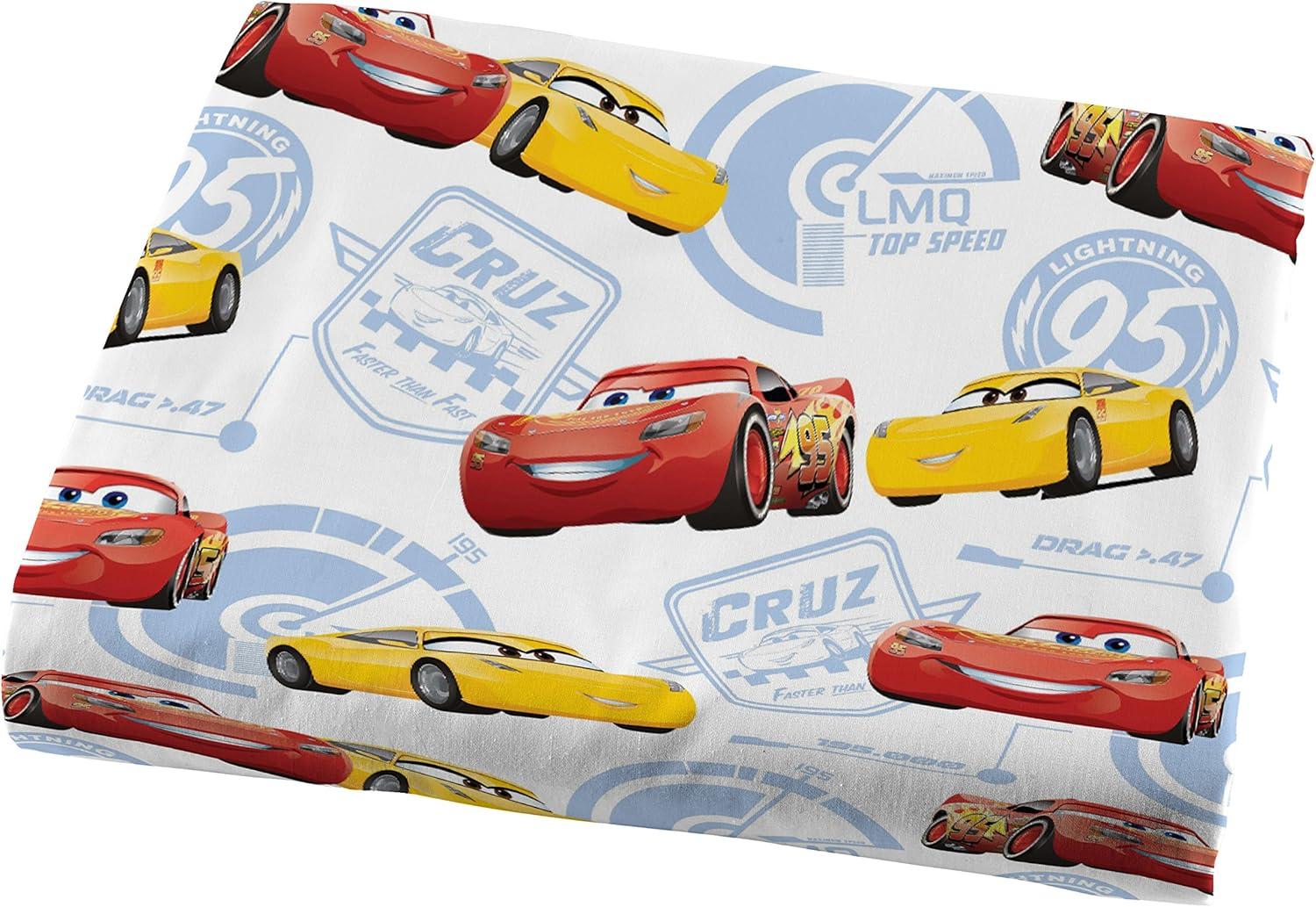 imageJay Franco DisneyPixar Cars Tune Up BlueGray 4 Piece Full Sheet Set with Lightning McQueen ampamp Mater Official DisneyPixar ProductCars Red