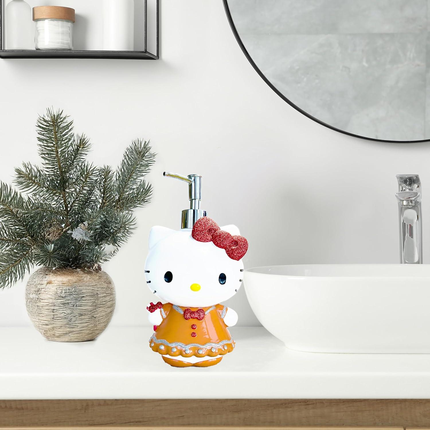imageJay Franco Hello Kitty Candy Cane Soap Dispenser  Christmas ampamp Holiday Season Bathroom Dcor and Storage  Resin Lotion Pump