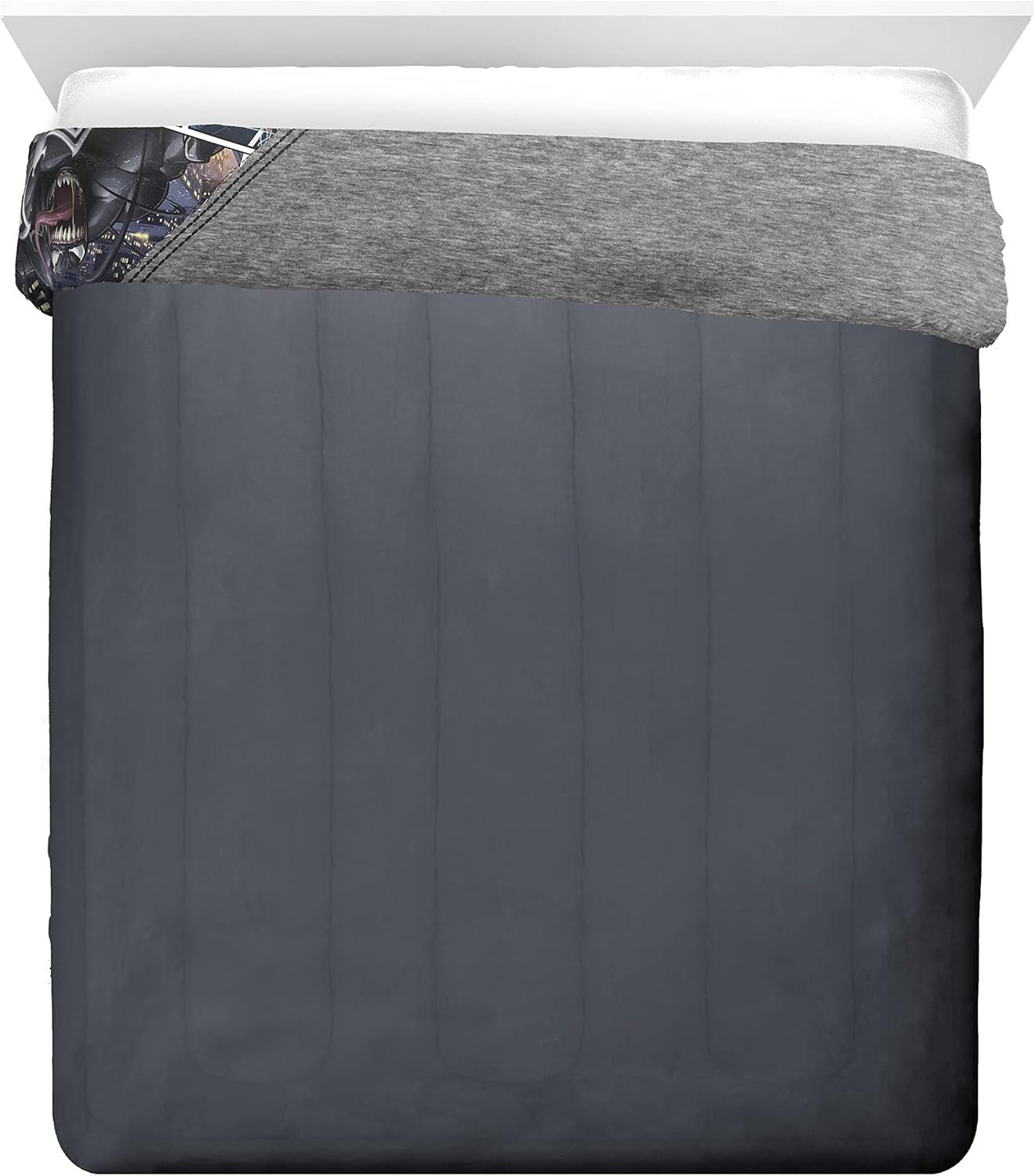 imageJay Franco Marvel Comics 80th Anniversary Twin Comforter ampamp Sham Set  Super Soft Kids Reversible Bedding  Fade Resistant Microfiber Official Marvel ProductGray  Spiderman