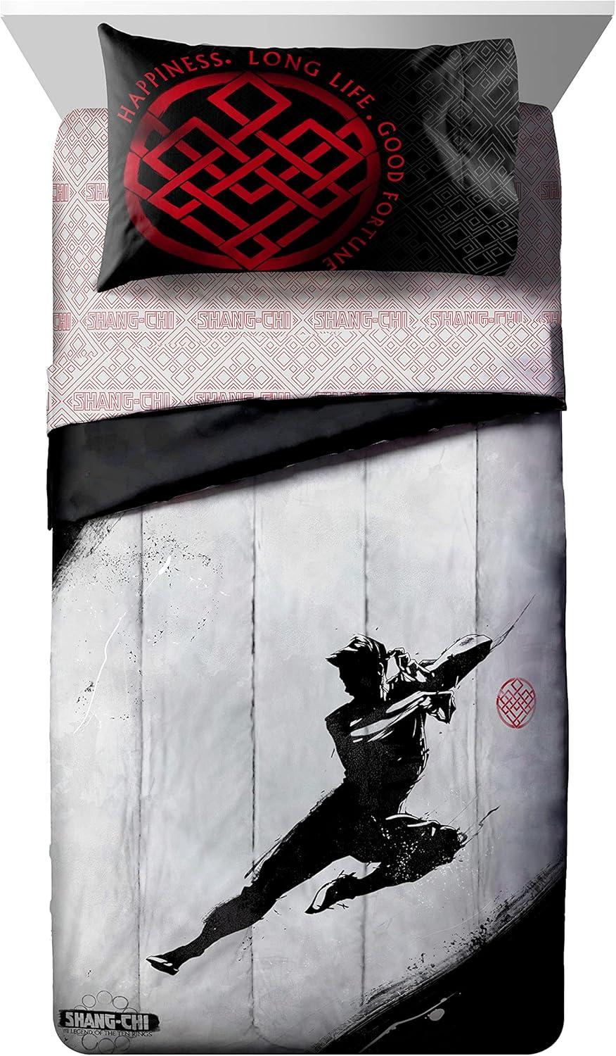imageJay Franco Marvel Comics Captain America Twin Comforter Set  5 Piece Bed Set Includes Sheet Set ampamp Pillow Covers  Super Soft Avengers Kids BeddingGray  Shang Chi