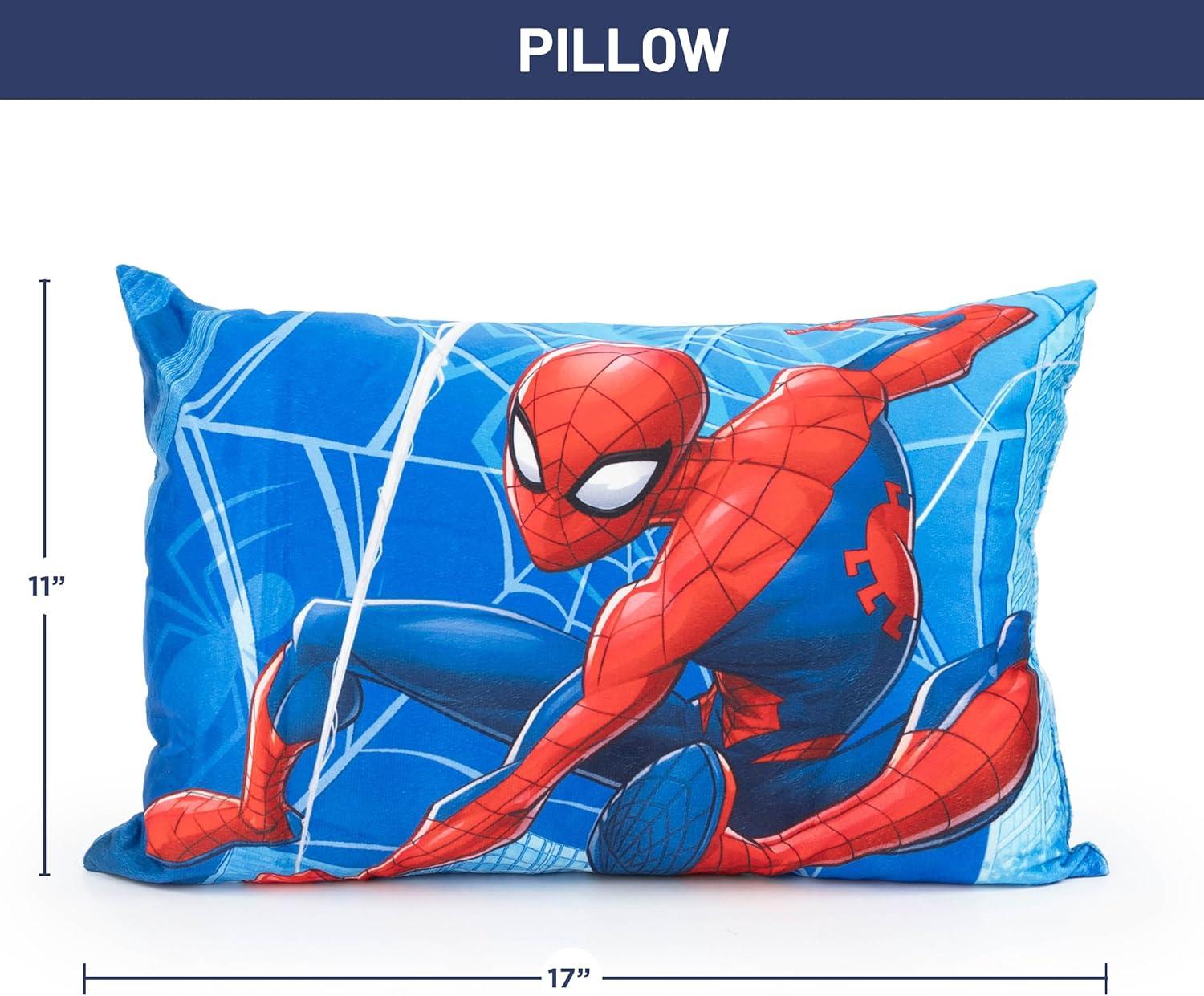 imageJay Franco Marvel Spiderman 3 Piece Sleepover Set  Cozy ampamp Warm Kids Slumber Bag with Pillow ampamp Eye Mask Official Marvel Product