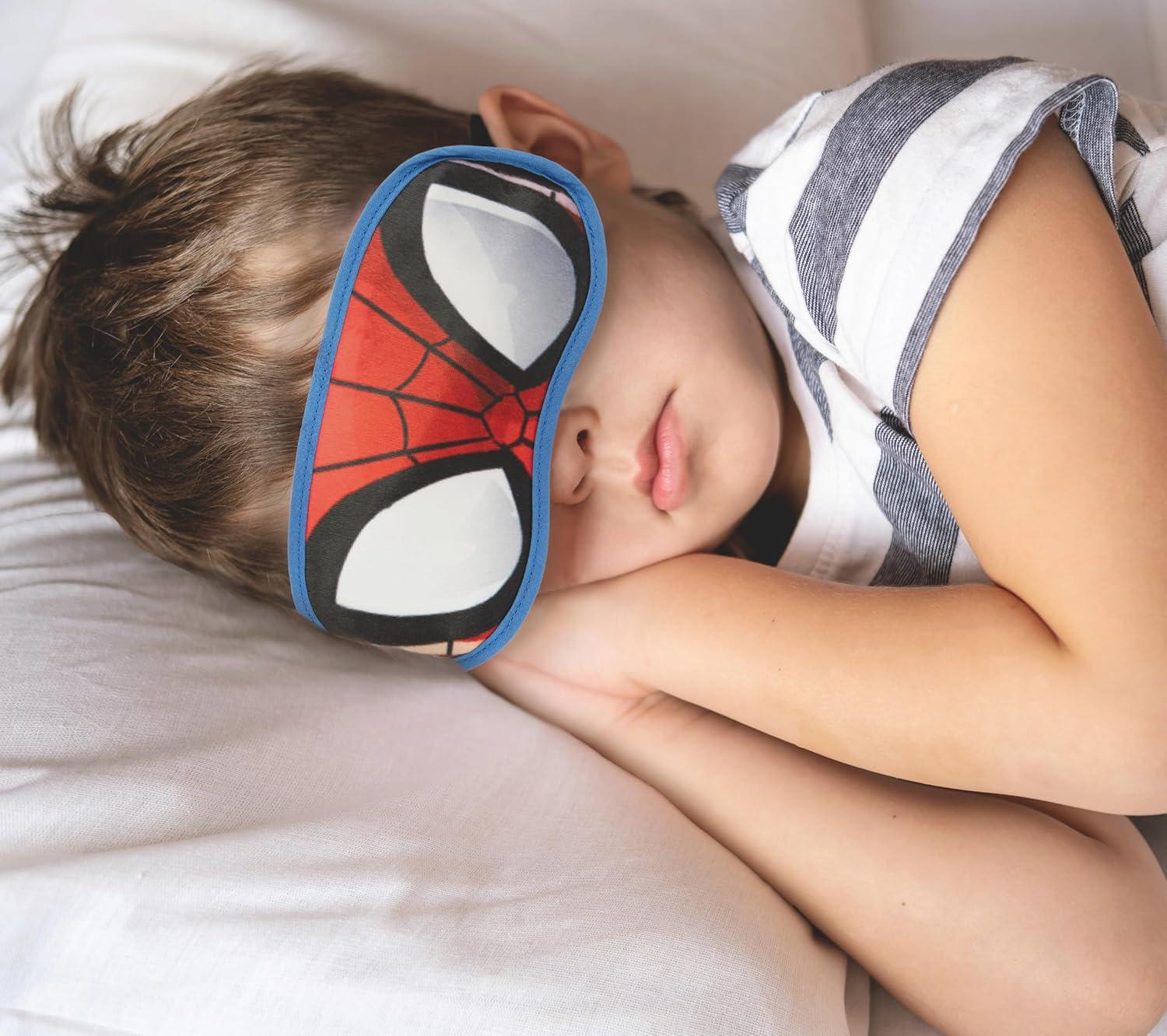 imageJay Franco Marvel Spiderman 3 Piece Sleepover Set  Cozy ampamp Warm Kids Slumber Bag with Pillow ampamp Eye Mask Official Marvel Product