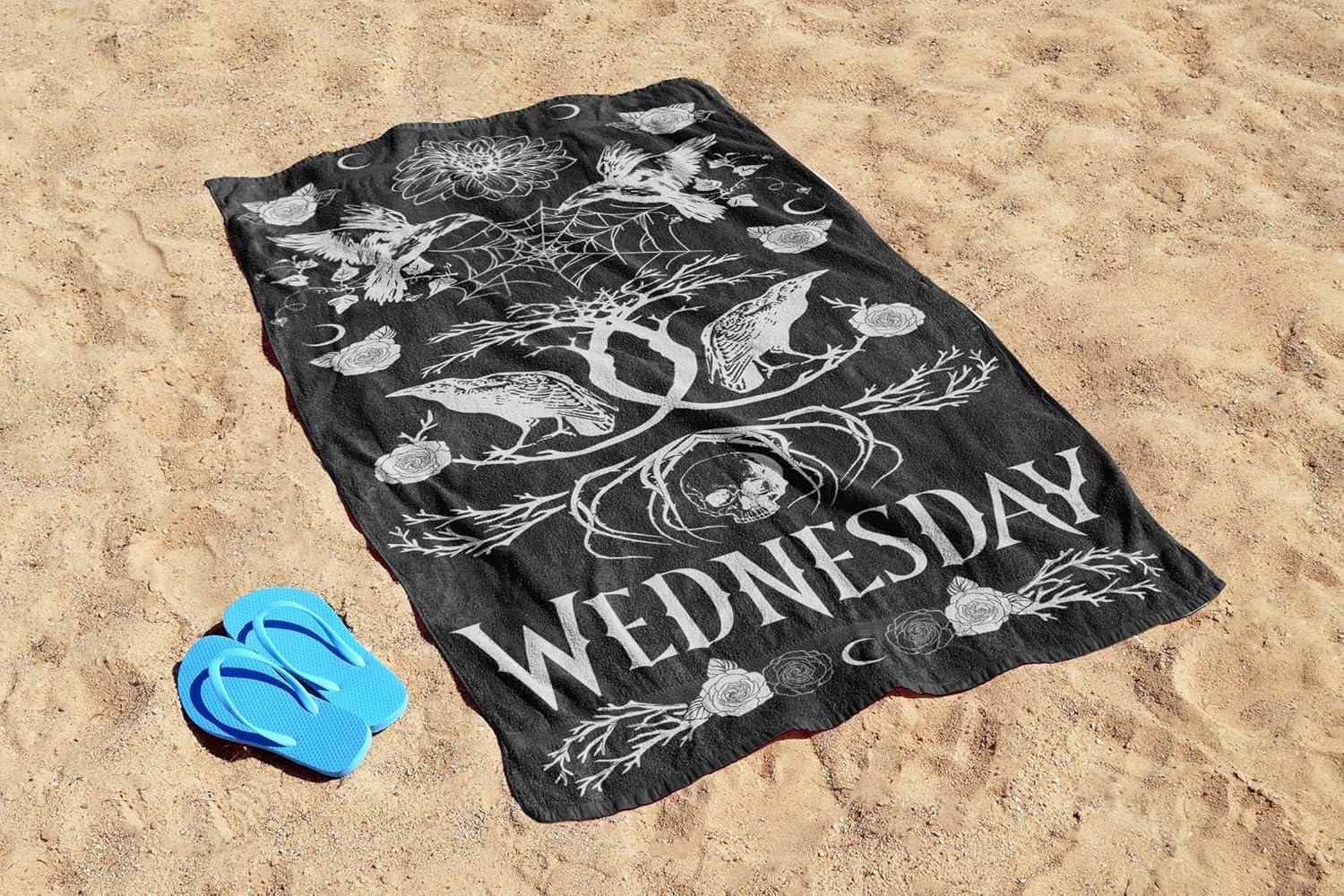imageJay Franco Minecraft Creeper Kids Bath Pool Beach Towel  Super Soft ampamp Absorbent Blue 100 Cotton Towel Measures 28 x 58Black  Wednesday
