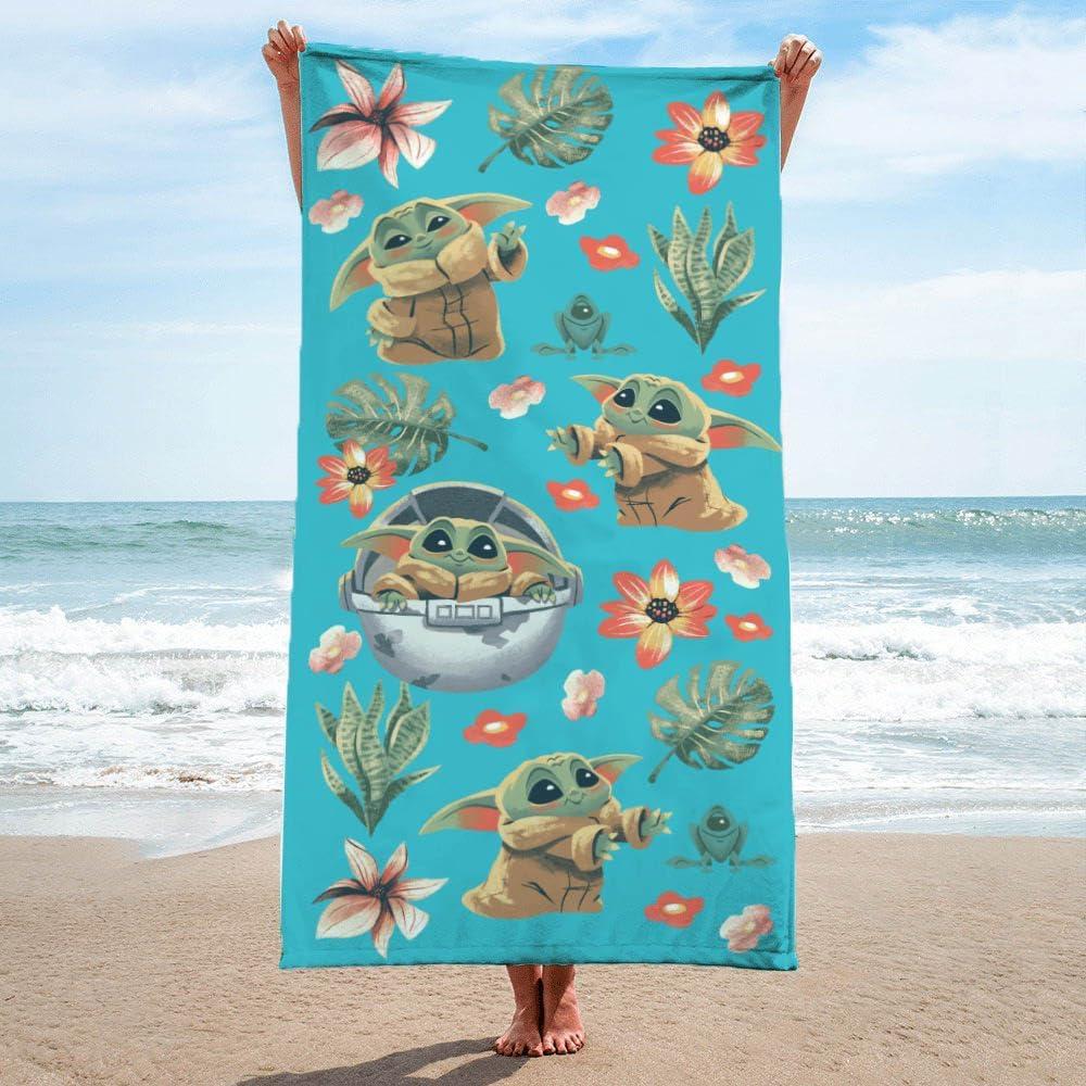 imageJay Franco Minecraft Creeper Kids Bath Pool Beach Towel  Super Soft ampamp Absorbent Blue 100 Cotton Towel Measures 28 x 58Blue  Mandalorian 01