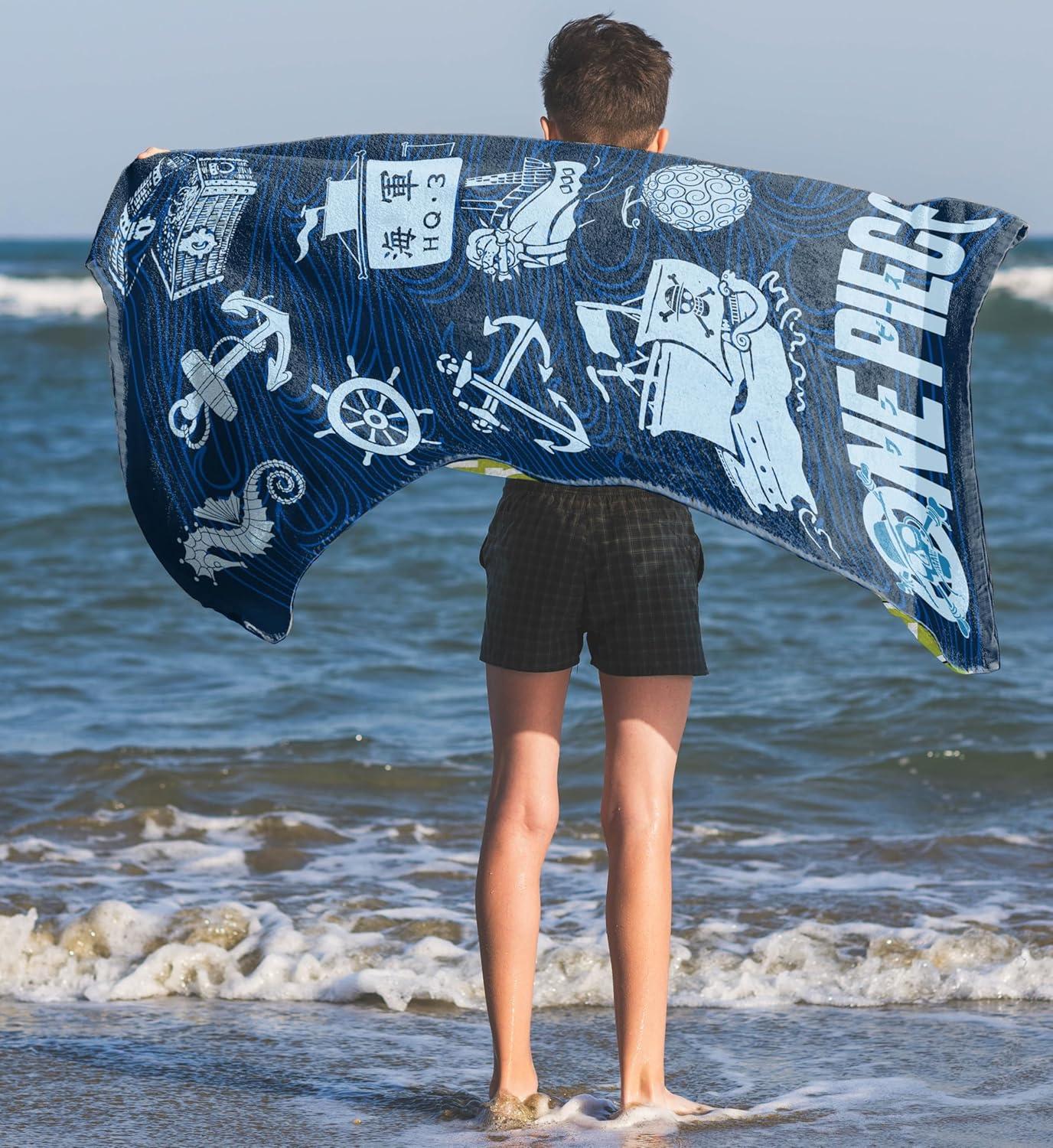 imageJay Franco Minecraft Creeper Kids Bath Pool Beach Towel  Super Soft ampamp Absorbent Blue 100 Cotton Towel Measures 28 x 58Blue  One Piece