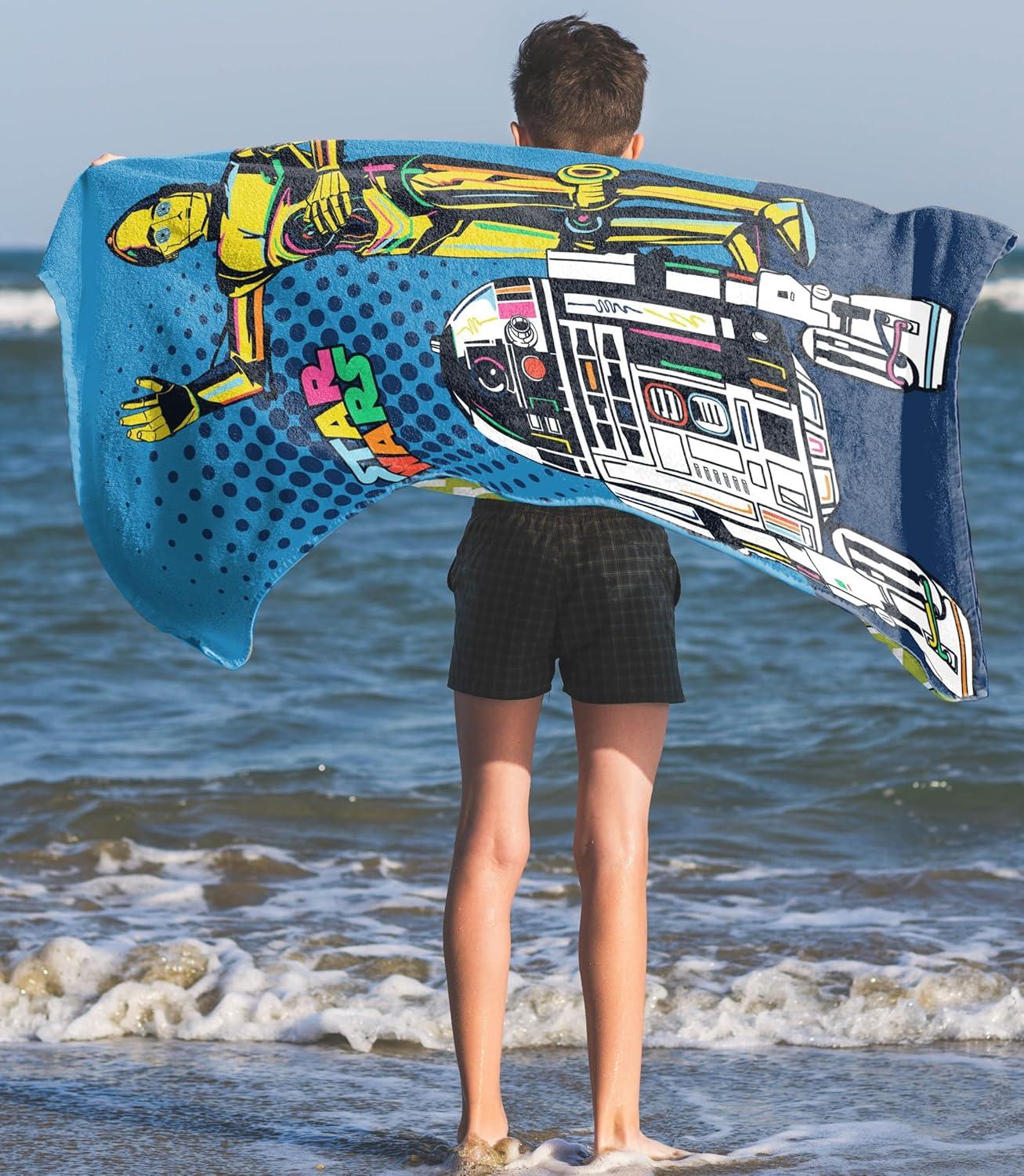 imageJay Franco Minecraft Creeper Kids Bath Pool Beach Towel  Super Soft ampamp Absorbent Blue 100 Cotton Towel Measures 28 x 58Blue  Star Wars 02