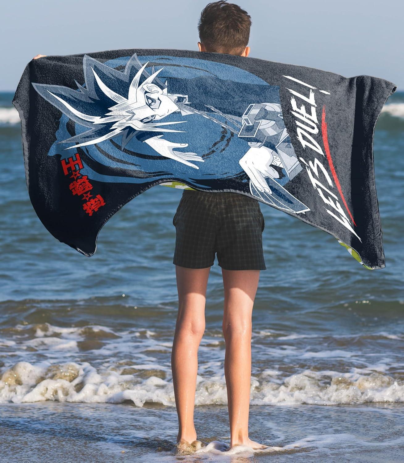 imageJay Franco Minecraft Creeper Kids Bath Pool Beach Towel  Super Soft ampamp Absorbent Blue 100 Cotton Towel Measures 28 x 58Blue  Yugioh