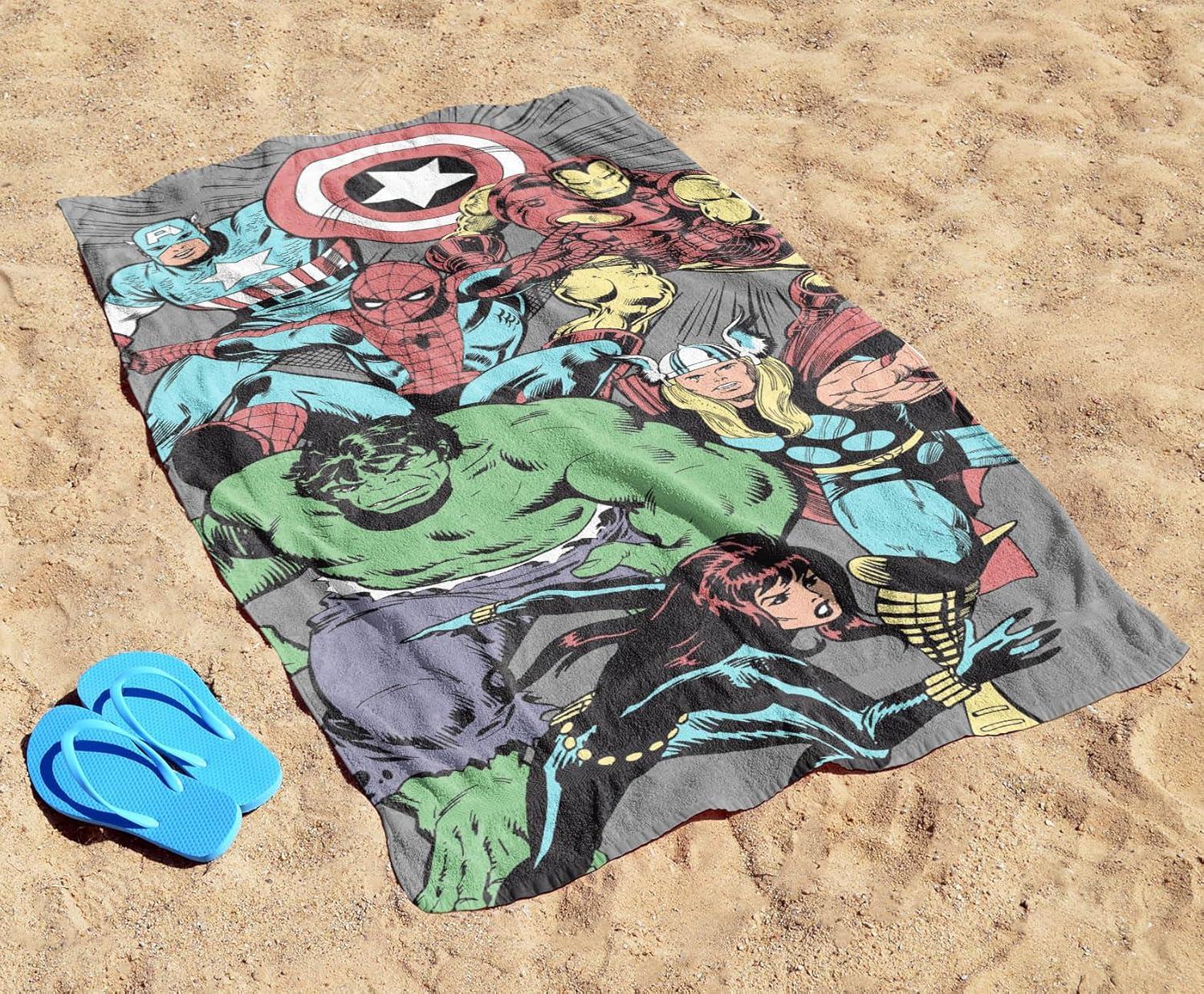 imageJay Franco Minecraft Creeper Kids Bath Pool Beach Towel  Super Soft ampamp Absorbent Blue 100 Cotton Towel Measures 28 x 58Gray  Marvel Comics