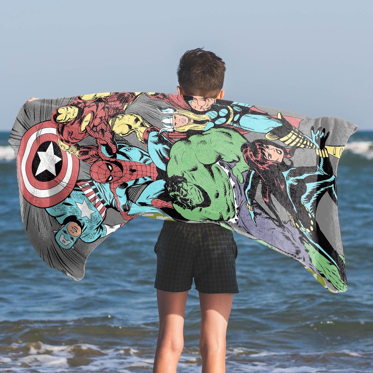 imageJay Franco Minecraft Creeper Kids Bath Pool Beach Towel  Super Soft ampamp Absorbent Blue 100 Cotton Towel Measures 28 x 58Gray  Marvel Comics