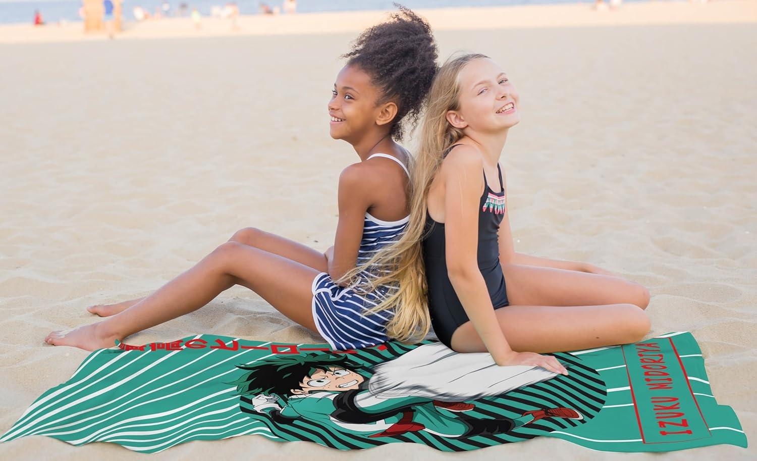 imageJay Franco Minecraft Creeper Kids Bath Pool Beach Towel  Super Soft ampamp Absorbent Blue 100 Cotton Towel Measures 28 x 58Green  My Hero Academia