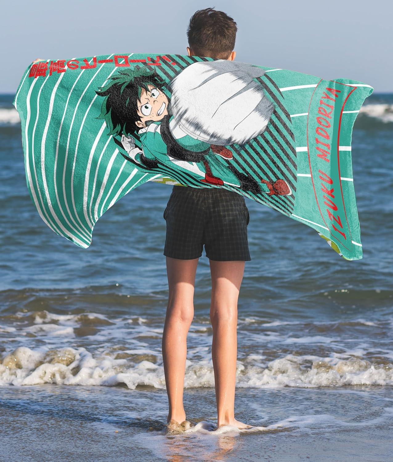 imageJay Franco Minecraft Creeper Kids Bath Pool Beach Towel  Super Soft ampamp Absorbent Blue 100 Cotton Towel Measures 28 x 58Green  My Hero Academia