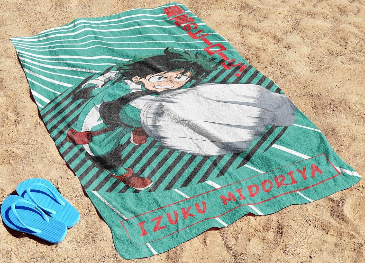 imageJay Franco Minecraft Creeper Kids Bath Pool Beach Towel  Super Soft ampamp Absorbent Blue 100 Cotton Towel Measures 28 x 58Green  My Hero Academia
