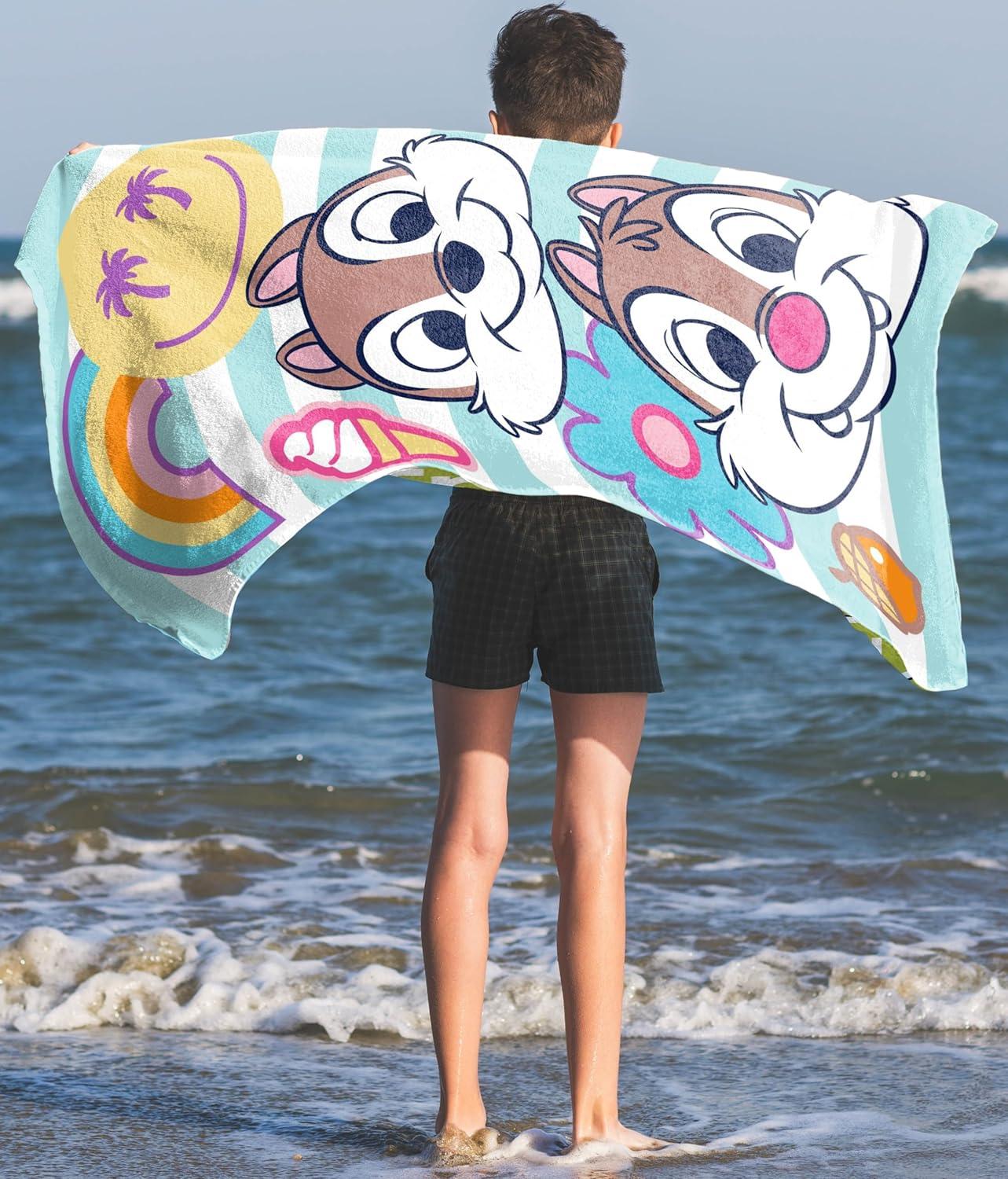 imageJay Franco Minecraft Creeper Kids Bath Pool Beach Towel  Super Soft ampamp Absorbent Blue 100 Cotton Towel Measures 28 x 58Multi  Chip  Dale