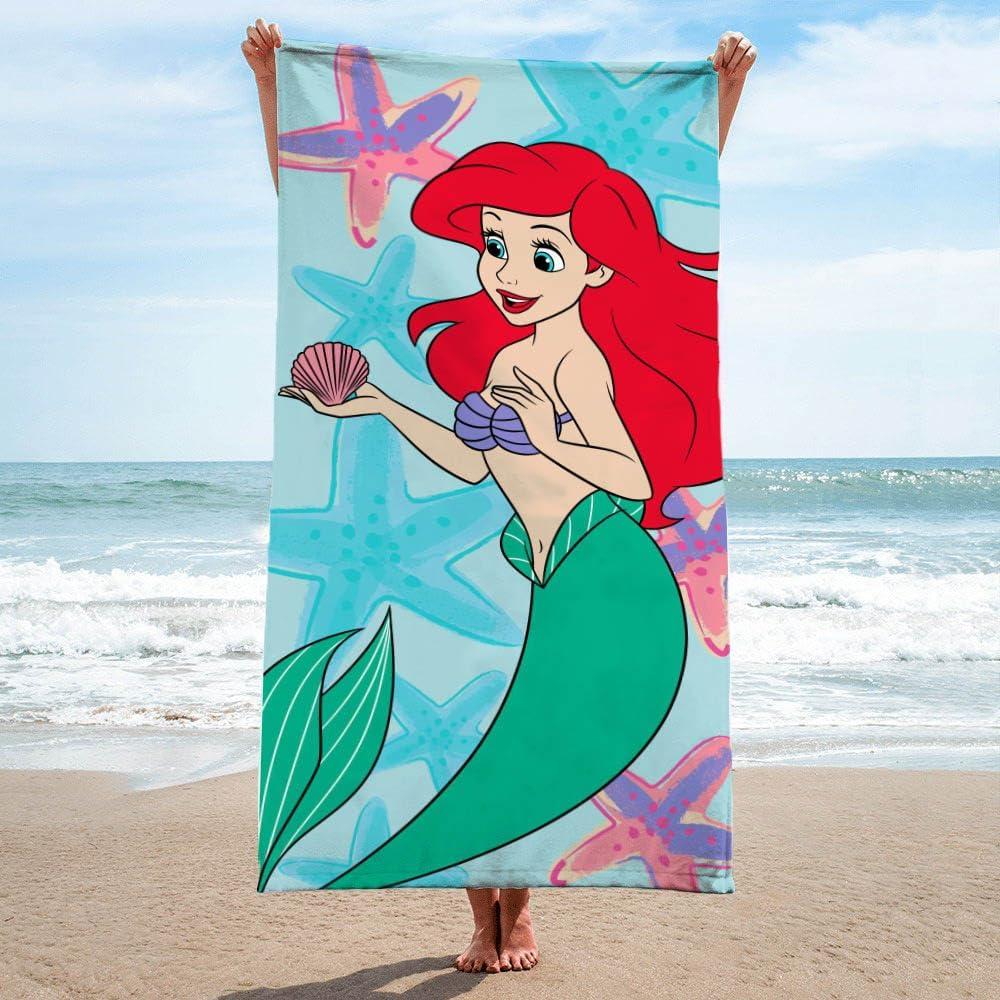 imageJay Franco Minecraft Creeper Kids Bath Pool Beach Towel  Super Soft ampamp Absorbent Blue 100 Cotton Towel Measures 28 x 58Multi  Little Mermaid
