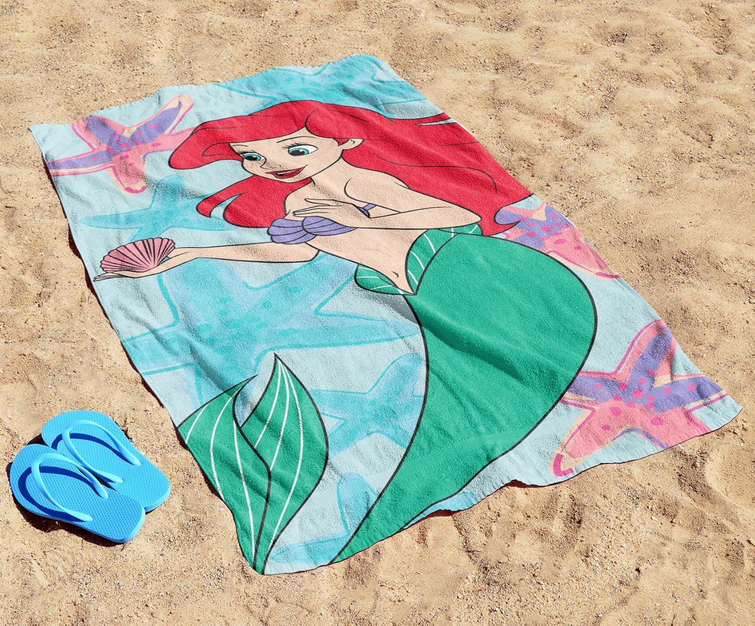 imageJay Franco Minecraft Creeper Kids Bath Pool Beach Towel  Super Soft ampamp Absorbent Blue 100 Cotton Towel Measures 28 x 58Multi  Little Mermaid