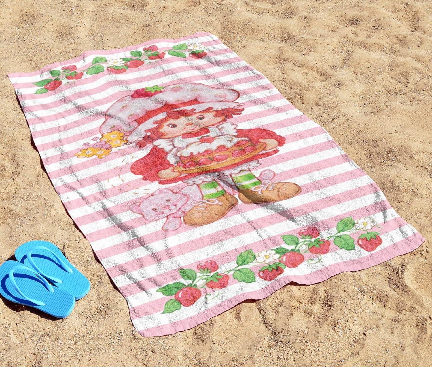 imageJay Franco Minecraft Creeper Kids Bath Pool Beach Towel  Super Soft ampamp Absorbent Blue 100 Cotton Towel Measures 28 x 58Multi  Strawberry Shortcake