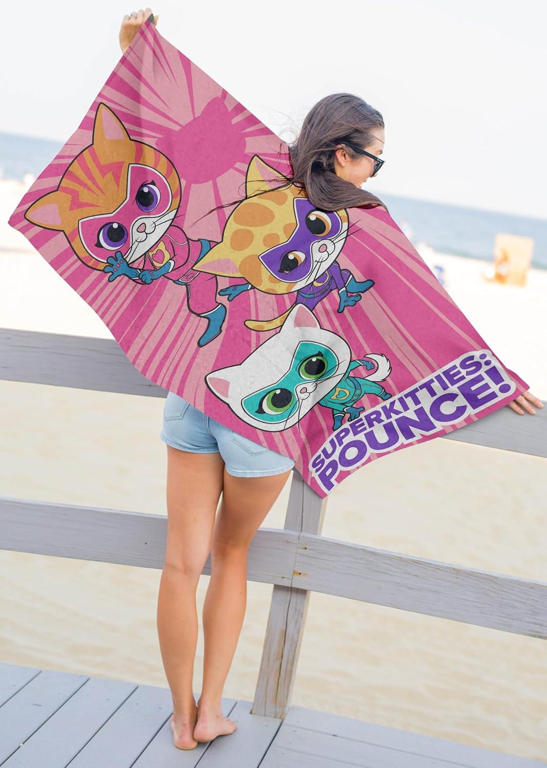 imageJay Franco Minecraft Creeper Kids Bath Pool Beach Towel  Super Soft ampamp Absorbent Blue 100 Cotton Towel Measures 28 x 58Pink  Super Kitties
