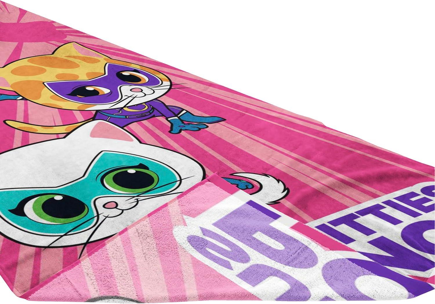 imageJay Franco Minecraft Creeper Kids Bath Pool Beach Towel  Super Soft ampamp Absorbent Blue 100 Cotton Towel Measures 28 x 58Pink  Super Kitties