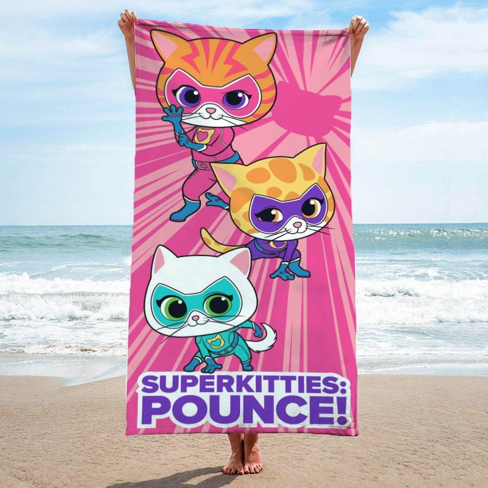 imageJay Franco Minecraft Creeper Kids Bath Pool Beach Towel  Super Soft ampamp Absorbent Blue 100 Cotton Towel Measures 28 x 58Pink  Super Kitties