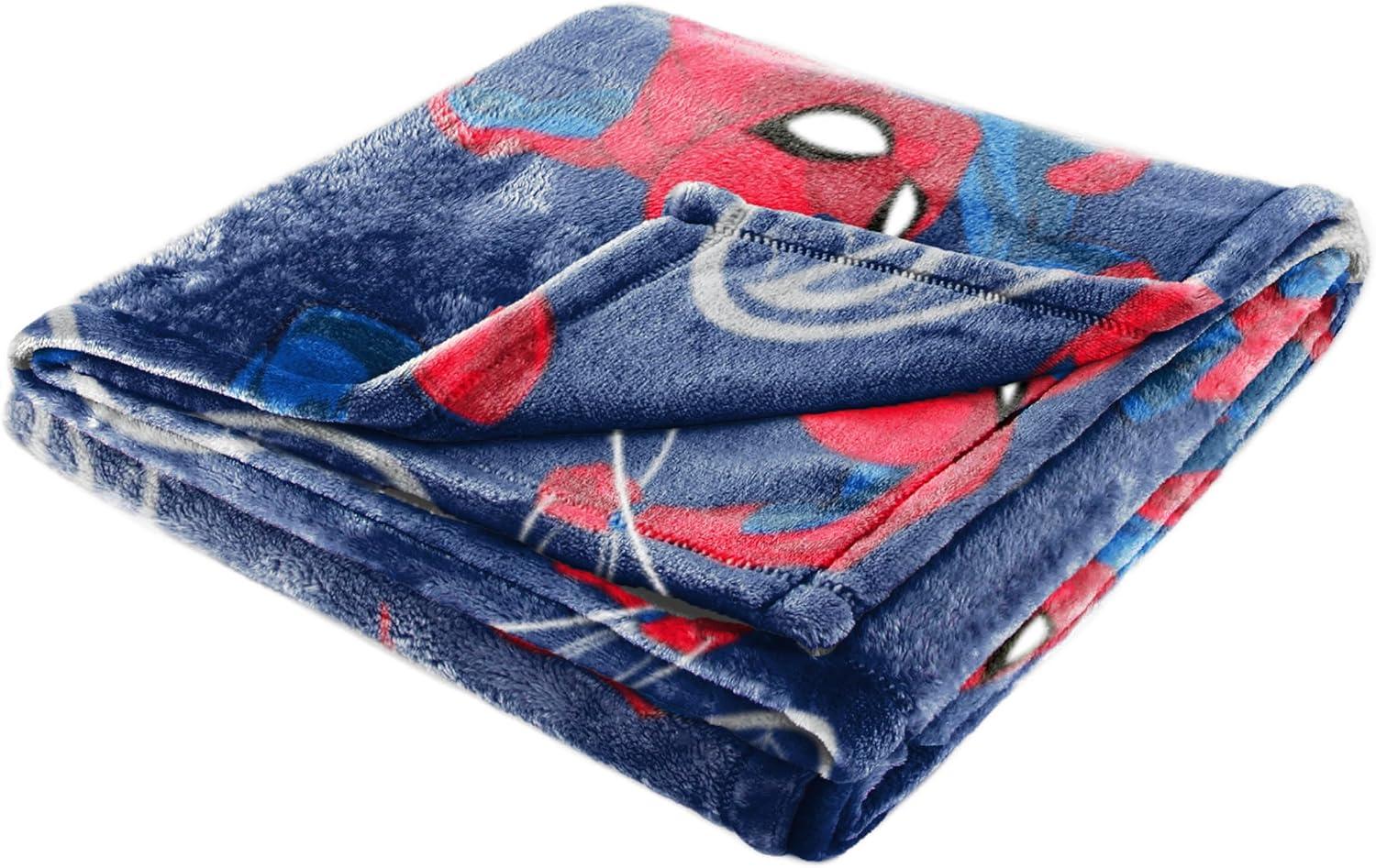 imageMarvel Spiderman Plush Throw Blanket  Measures 46 x 60 Inches  Kids Super Soft Fleece Superhero BeddingBlue  Spiderman