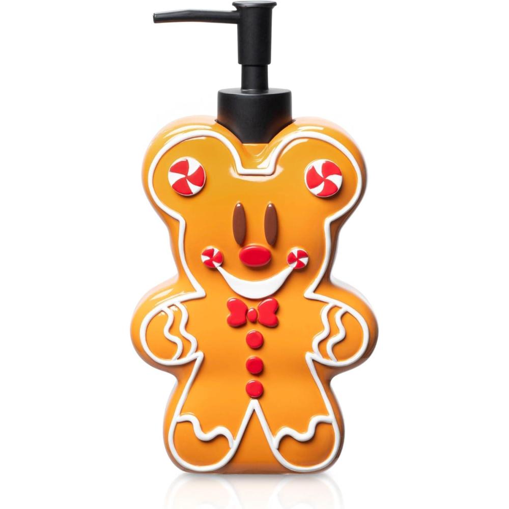 imageJay Franco Disney Mickey Mouse Gingerbread Soap Dispenser  Christmas ampamp Holiday Season Bathroom Accessory  Brown Resin Lotion Pump