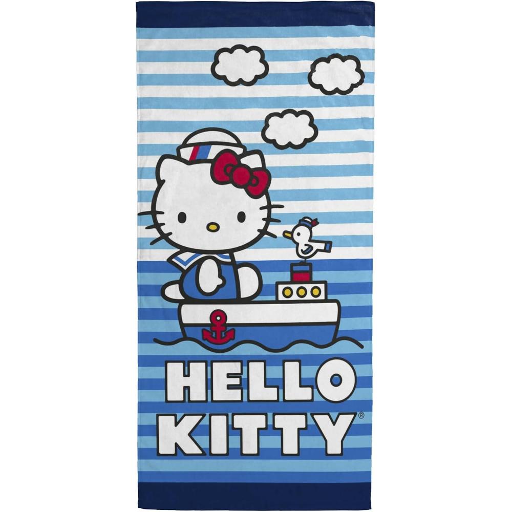 imageJay Franco Minecraft Creeper Kids Bath Pool Beach Towel  Super Soft ampamp Absorbent Blue 100 Cotton Towel Measures 28 x 58Blue  Hello Kitty 01