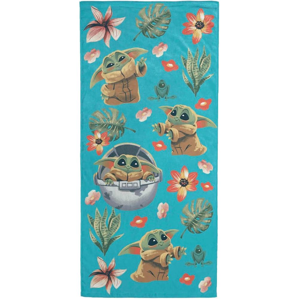 imageJay Franco Minecraft Creeper Kids Bath Pool Beach Towel  Super Soft ampamp Absorbent Blue 100 Cotton Towel Measures 28 x 58Blue  Mandalorian 01