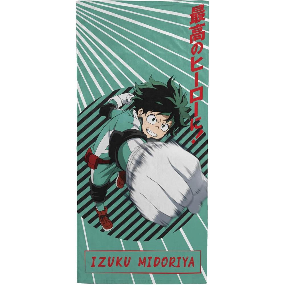 imageJay Franco Minecraft Creeper Kids Bath Pool Beach Towel  Super Soft ampamp Absorbent Blue 100 Cotton Towel Measures 28 x 58Green  My Hero Academia