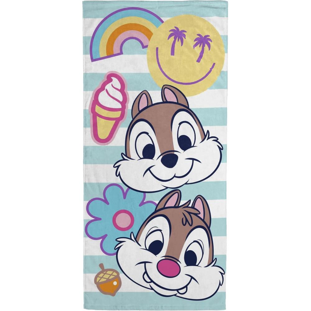 imageJay Franco Minecraft Creeper Kids Bath Pool Beach Towel  Super Soft ampamp Absorbent Blue 100 Cotton Towel Measures 28 x 58Multi  Chip  Dale