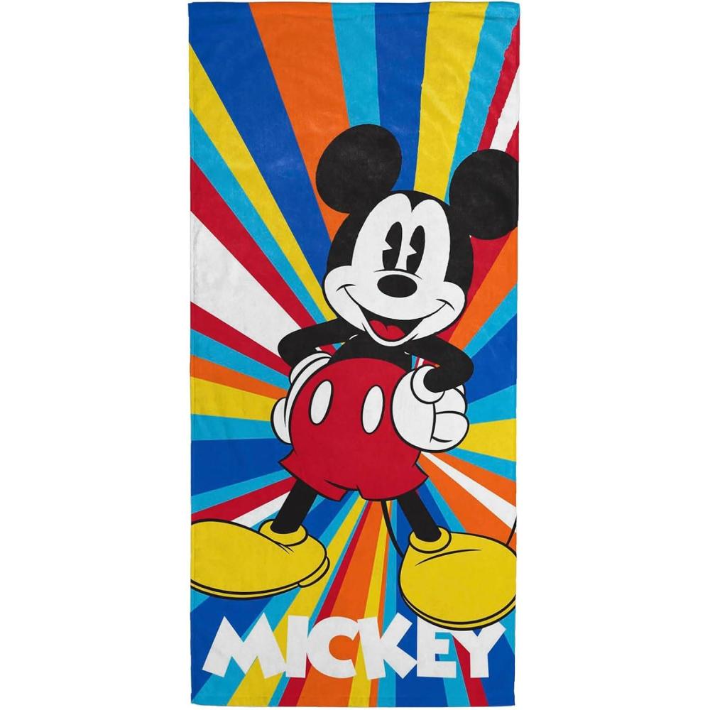 imageJay Franco Minecraft Creeper Kids Bath Pool Beach Towel  Super Soft ampamp Absorbent Blue 100 Cotton Towel Measures 28 x 58Multi  Mickey Mouse 01