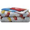 imageJay Franco DisneyPixar Cars Tune Up BlueGray 4 Piece Full Sheet Set with Lightning McQueen ampamp Mater Official DisneyPixar ProductCars Red