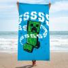 imageJay Franco Minecraft Creeper Kids Bath Pool Beach Towel  Super Soft ampamp Absorbent Blue 100 Cotton Towel Measures 28 x 58Blue  Minecraft 01