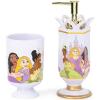 imageJay Franco Disney Princess 2 Piece Bathroom Set  Purple Soap Dispenser ampamp Tumbler Set  Kids Resin Bathroom Accessories Features Moana Cinderella ampamp Rapunzel