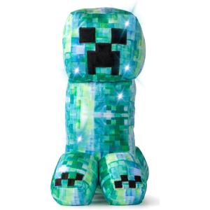 imageJay Franco Minecraft Charged Up Creeper Pillow Buddy  Light up Plush  Super Soft Polyester Microfiber Character Pillow with LED Lights 16 Inches