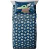 imageJay Franco Star Wars The Mandalorian Hello Grogu Full Size Sheet Set  4 Piece Set Super Soft and Cozy Kids Bedding  Fade Resistant Microfiber Sheets Official Star Wars Product