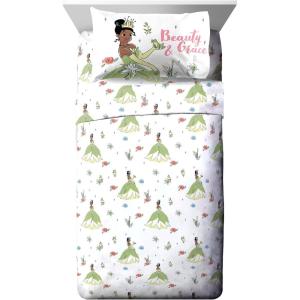 imageJay Franco Disney The Princess and The Frog Beauty ampamp Grace Twin Size Sheet Set  3 Piece Set Super Soft and Cozy Kids Bedding Featuring Tiana  Fade Resistant Microfiber SheetsWhite  Tiana