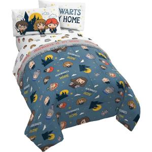 imageJay Franco Hogwarts is My Home 4 Piece Twin Bed Set Offical Harry Potter Product Blue