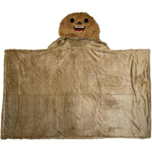 imageJay Franco Star Wars Chewy Hooded Blanket  2in1 Wearable Kids Plush Blanket Featuring Chewbacca  Fade Resistant Polyester 50quot x 30quot Offical Star Wars Product