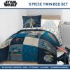 imageJay Franco Kids Comforter Set Includes Sheets and Pillow Covers  Soft and Cozy Bed Set for Stylish Room Decor Blue  Star Wars 01 5 Piece Twin Bedding
