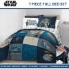 imageJay Franco Kids Comforter Set Includes Sheets and Pillow Covers  Soft and Cozy Bed Set for Stylish Room Decor Blue  Star Wars 01 7 Piece Full Bedding