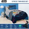 imageJay Franco Kids Comforter Set Includes Sheets and Pillow Covers  Soft and Cozy Bed Set for Stylish Room Decor Dark Blue  Star Wars 5 Piece Twin Bedding