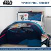 imageJay Franco Kids Comforter Set Includes Sheets and Pillow Covers  Soft and Cozy Bed Set for Stylish Room Decor Dark Blue  Star Wars 7 Piece Full Bedding