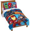 imageJay Franco Marvel Avengers Team 5 Piece Full Bed Set  Includes Comforter ampamp Sheet Set  Super Soft Fade Resistant Polyester  Official Marvel ProductMulti  Avengers