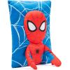 imageJay Franco Marvel Spiderman 3D Snuggle Pillow  Super Soft  Measures 15 Inches Official Marvel ProductBlue  Spiderman 02