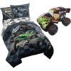 imageJay Franco Monster Jam Slash Twin Bed Set ampamp Grave Digger Pillow Buddy Bundle