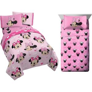 imageJay Franco Disney Minnie Mouse Hearts N Love 9Piece Full Bedding Bundle Includes Bed Set Sheet Set